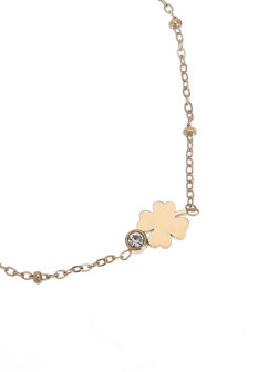 Armband klavertjevier diamantje goud - Rose &amp; Camellia