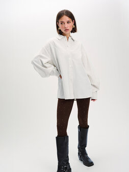 Blouse Gabby gestreept Bruin Wit - Refined Department