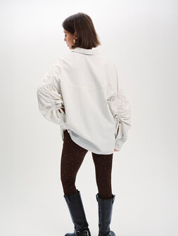 Blouse Gabby gestreept Bruin Wit - Refined Department