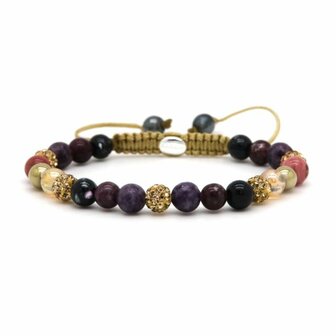 Armband spiral Gaia gold crystal xs - Karma