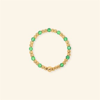 Ring MH254 Mini emerald  - MableHappiness