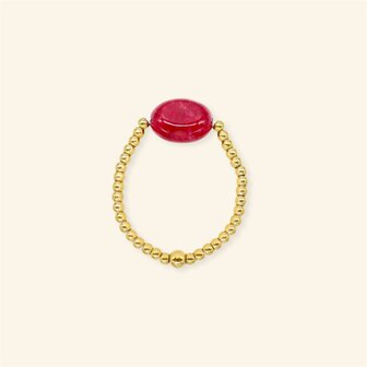 Ring MH260 Bordeaux gemstone - MableHappiness