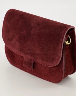 Tas Flora suede bordeaux - Teatro