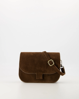 Tas Flora suede donkerbruin - Teatro