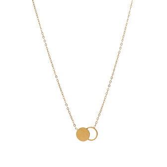 Ketting N56030-2 twee rondjes goud - ​​​​​​​Day&amp;Eve
