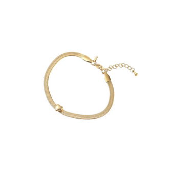 Armband TB56069-2 platte snake armband met hartje goud - ​​​​​​​Day&amp;Eve