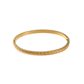 Armband bangle B56021-2 blaadjes patroon goud - Day&amp;Eve