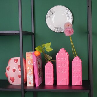 Vaas huis roze maat L - HouseVitamin