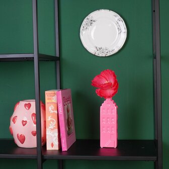 Vaas huis roze maat L - HouseVitamin