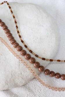 Ketting K.SK.240.1 Luna brown goud - Label Kiki