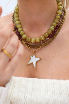 Ketting K.SK.243.1 Kralen wild grove goud - Label Kiki
