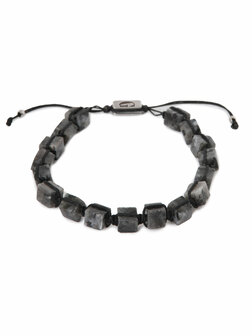 Armband Black square silver - George The Label