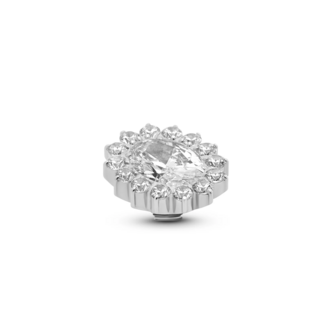 Steentje twisted Dynasty Crystal zilver TMH1 - Melano