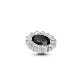 Steentje twisted Dynasty Black zilver TMH1 - Melano