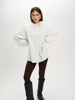 Blouse Gabby gestreept Bruin Wit - Refined Department