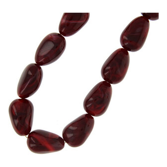 Ketting ovaal bonk bordeaux  FJ8738  - Fushi