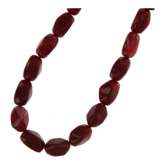 Ketting ovaal kralen bordeaux  FJ8734  - Fushi