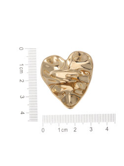 Ring groot glanzend hart goud - Rose &amp; Camellia