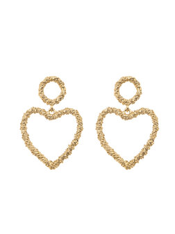 Oorbellen grote open harten goud - Rose &amp; Camellia