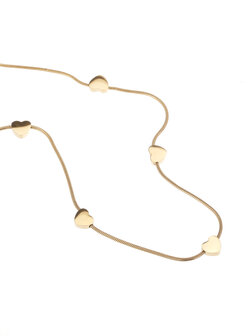 Ketting meerdere hartjes goud - Rose &amp; Camellia