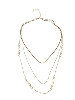 Dubbele ketting snake en schakel goud - Rose &amp; Camellia