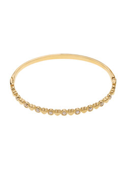 Armband bangle hartjes en steentjes goud - Rose &amp; Camellia