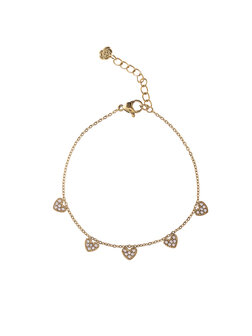 Armband hartjes met diamantjes goud - Rose &amp; Camellia