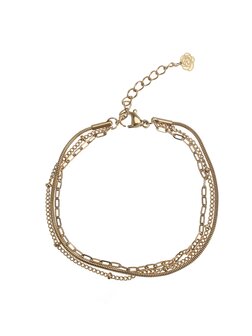 Armband driedubbel goud - Rose &amp; Camellia