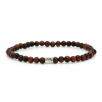 Armband Tiger Eye Silver Logo Bead 4MM - Karma Him