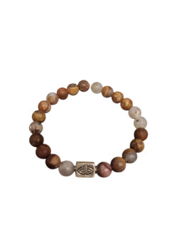 Armband Earth silver square 8MM - Karma Him