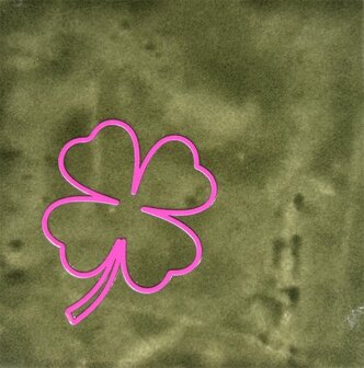 Tegeltje Klavertje olijf/roze  - YETT