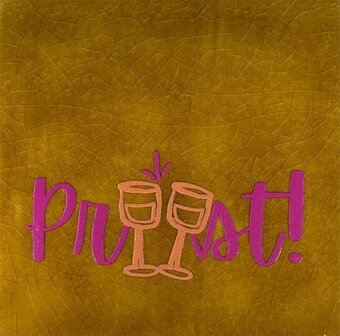 Tegeltje Proost oker/knalroze - YETT