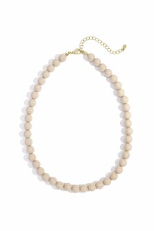 Kralen ketting beige