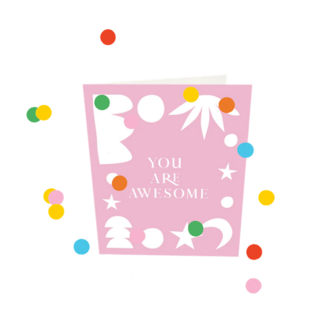 Confetti Card You are awesome - TheGiftLabel