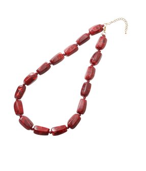 Ketting kralen N56502-2 donkerrood/goud - ​​​​​​​Day&amp;Eve