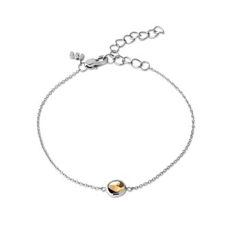 Armband Friends Scarlett coffee zilver - Melano