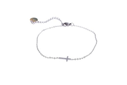 Armband B8807-1 cross zilver - Day&amp;Eve 