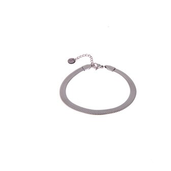 Armband B0805-1 platte snake breed zilver - Day&amp;Eve 