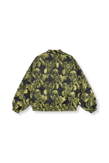 Bomber jacquard gebloemd Ash zwart/lime - Refined Department