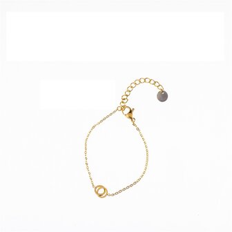 Armband TB8813-2 tiny bracelet double circkel small goud - Day&amp;Eve 