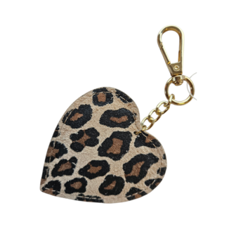 Sleutelhanger hartje leopard - Baggyshop