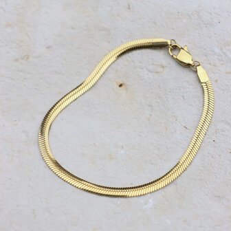 Armband smooth snake gold - George The Label