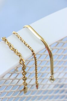 Armband smooth snake gold - George The Label