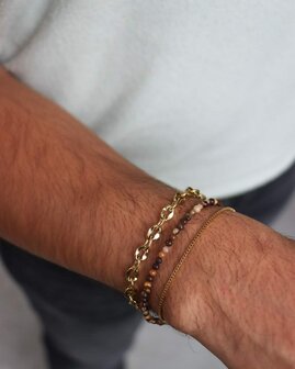 Armband mini brown gold - George The Label