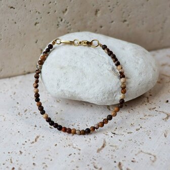 Armband mini brown gold - George The Label