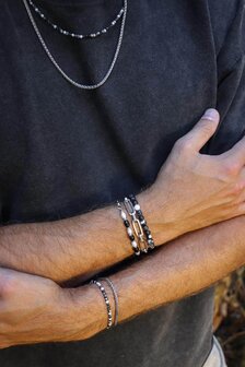 Armband Black pearl silver - George The Label