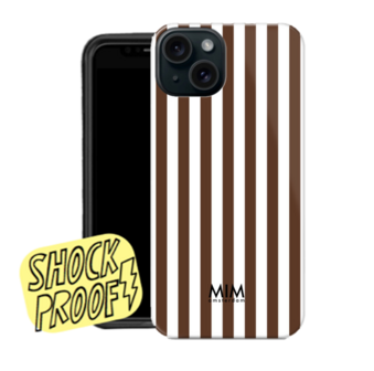 Telefoonhoesje Iphone Stripes Brown - Mim Amsterdam