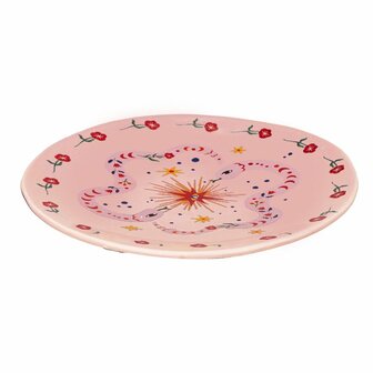 Decoratie Bord Floral roze