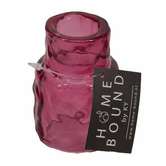 Kandelaar glas roze