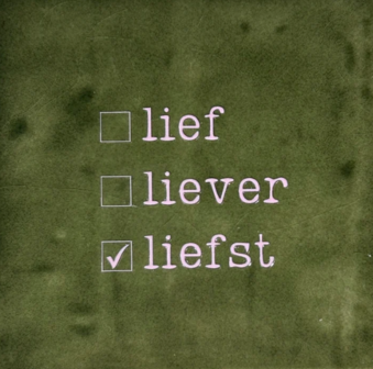 Tegeltje Lief, liever, liefst olijf/babyroze - YETT